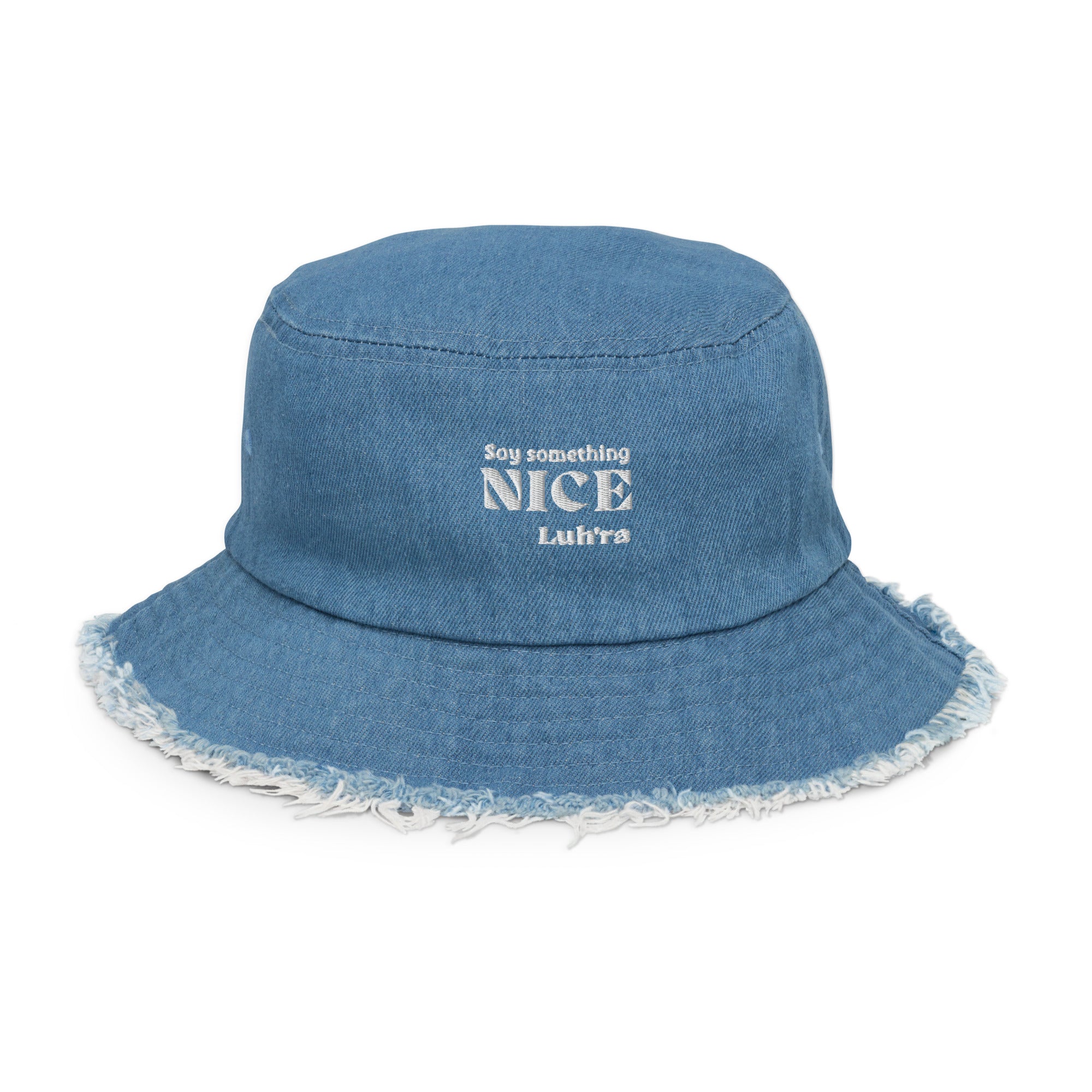 Luh'ra Say Something Nice - denim bucket hat